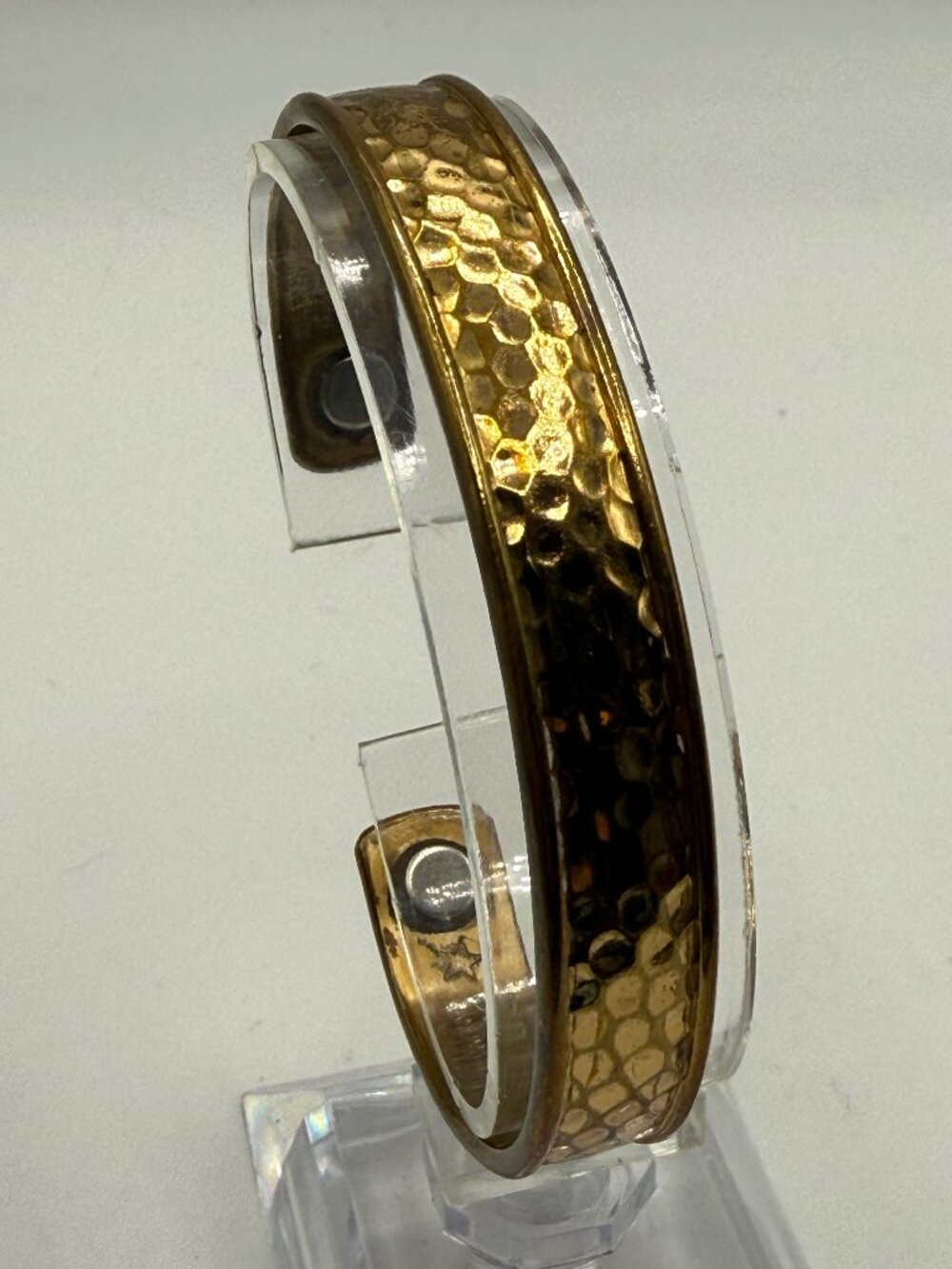 Sergio Lub Hammered Gold Tone Cuff Bracelet